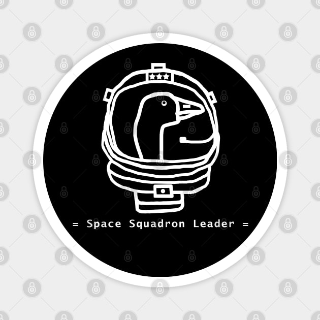 Minimal White Line Space Squadron Leader Goose Portrait Magnet by ellenhenryart